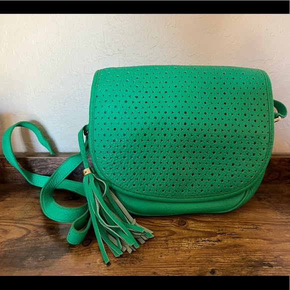 Isaac Mizrahi Green Leather Purse Bag - Picture 1 of 6